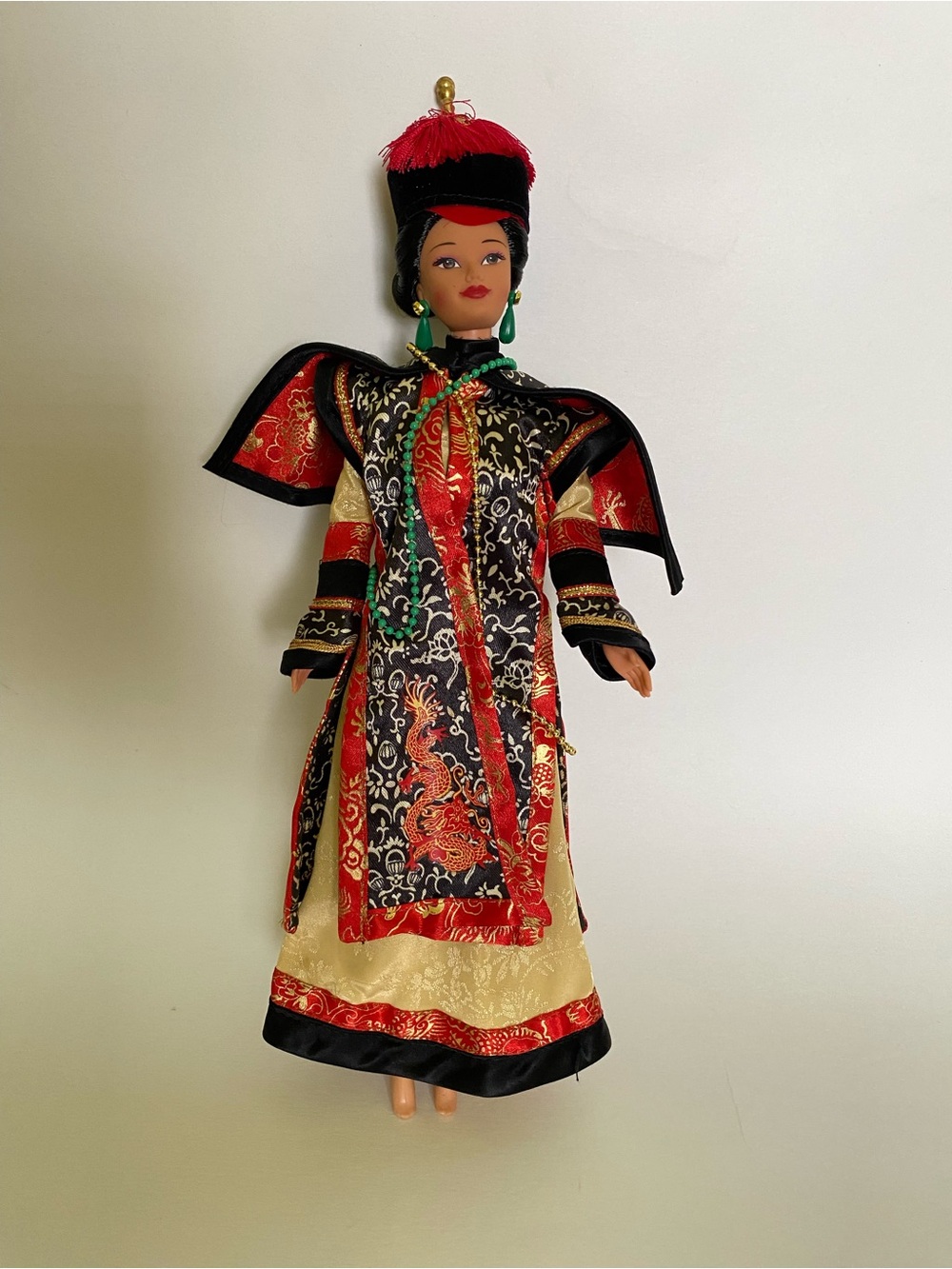 Barbie Doll in Traditional Chinese Dress with Red Hat